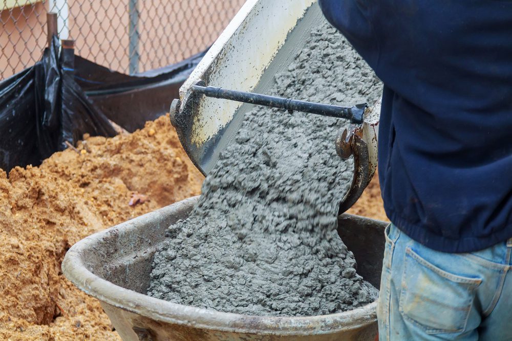 Concrete being poured