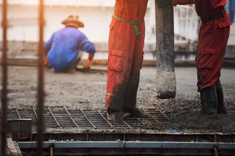 Boom pump concrete pour